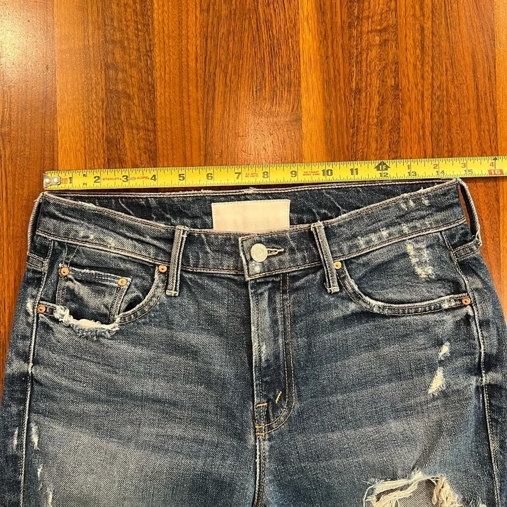 MOTHER The Sinner Jeans Ice Cream, You Scream Size 25 Distressed Mid-Rise Denim - Picture 14 of 15